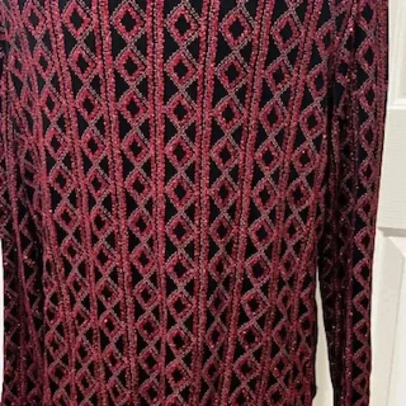 Vintage ONYX Nite Red Geometric Glitter Jacket Women’s Sz XL - Picture 9 of 12